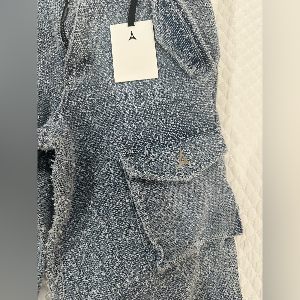 MANIÈRE DE VOIR- Anne Mid Blue
High Waisted Boucle Denim Cargo Pants NWT - Picture 12 of 15